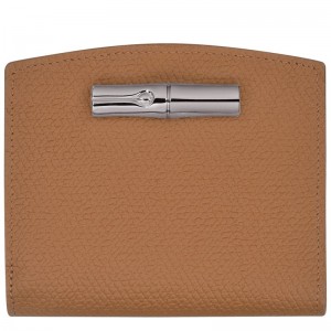 Beige Women's Longchamp Roseau Wallet | 6175-FOWMK