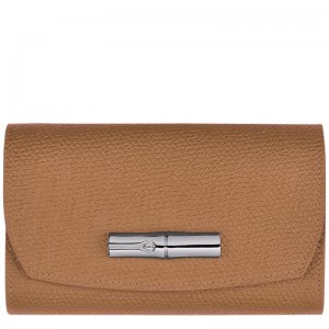 Beige Women's Longchamp Roseau Wallet | 8725-VYTDZ