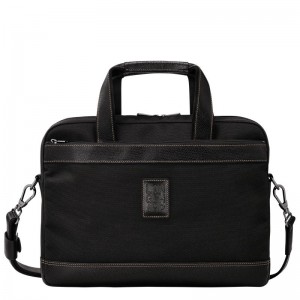 Black Men's Longchamp Boxford S Briefcase | 9648-KQSXZ