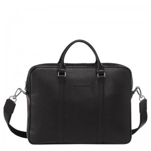 Black Men's Longchamp Le Foulonné XS Briefcase | 8140-SIDKJ