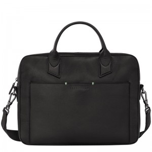 Black Men's Longchamp sur Seine Briefcase | 2709-UYAIC