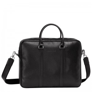 Black Women's Longchamp Le Foulonné M Briefcase | 4893-TPCQE