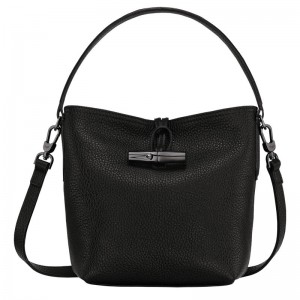 Black Women's Longchamp Roseau Essential XS Bucket Bags | 5297-PFENR