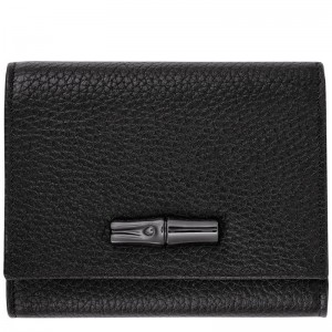 Black Women's Longchamp Roseau Essential Wallet | 4312-QYKNL