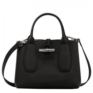 Black Women's Longchamp Roseau S Handbag | 9281-NOHQA