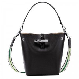 Black Women's Longchamp Roseau XS Bucket Bags | 3267-VFMDZ