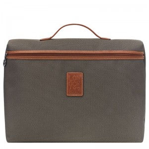 Brown Men's Longchamp Boxford S Briefcase | 7981-RHBWN