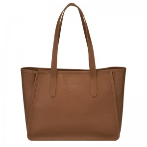 Brown Women's Longchamp Le Foulonné L Tote Bags | 6320-GUHRS