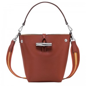 Brown Women's Longchamp Roseau XS Bucket Bags | 9081-STQAG