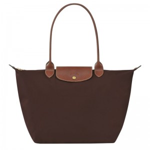 Chocolate Women's Longchamp Le Pliage Original L Tote Bags | 0179-UICSD