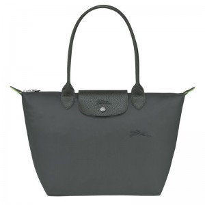 Deep Grey Women's Longchamp Le Pliage Green M Tote Bags | 4602-WPHXC