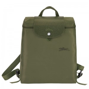 Green Women's Longchamp Le Pliage Green M Backpacks | 1037-QZOWF