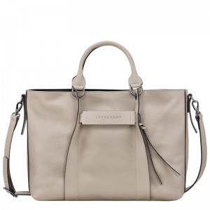 Grey Women's Longchamp 3D L Handbag | 5298-LTDCQ