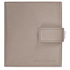 Grey Women's Longchamp Le Foulonné Compact Wallet | 7362-RPQNV