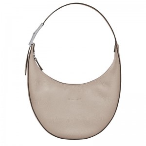 Grey Women's Longchamp Roseau Essential M Hobo Bag | 0274-JVRQU