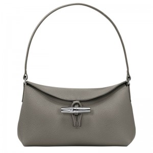 Grey Women's Longchamp Roseau S Hobo Bag | 1534-UNAXP