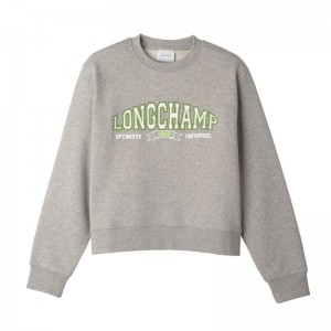 Grey Women's Longchamp Sweatshirts | 1056-WSEKJ