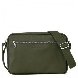 Khaki Men's Longchamp Le Foulonné M Crossbody Bags | 1453-ZOQBY