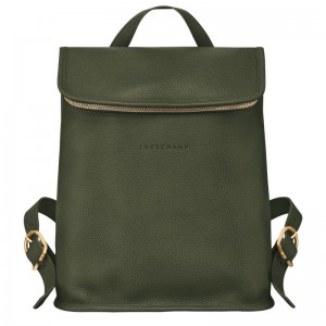 Khaki Women's Longchamp Le Foulonné Backpacks | 5864-MSWNQ