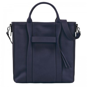 Navy Women's Longchamp 3D L Tote Bags | 3957-PCYBZ