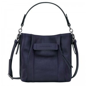 Navy Women's Longchamp 3D S Crossbody Bags | 2468-KNCQM