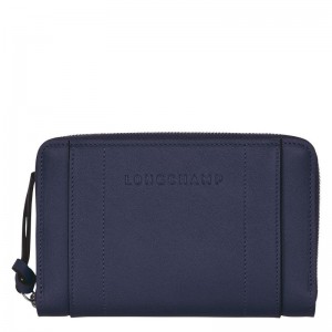 Navy Women's Longchamp 3D Wallet | 8150-BVNAD