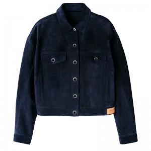 Navy Women's Longchamp Jackets | 9026-AWTKE