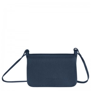 Navy Women's Longchamp Le Foulonné XS Clutch Bag | 5120-GQKYL