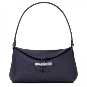 Navy Women's Longchamp Roseau S Hobo Bag | 1652-UZJBT