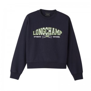 Navy Women's Longchamp Sweatshirts | 1072-RHOUY