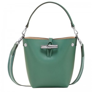 Olive Women's Longchamp Roseau XS Bucket Bags | 6584-UXHLA