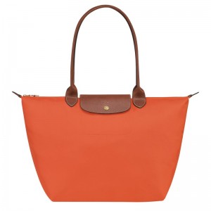 Orange Women's Longchamp Le Pliage Original L Tote Bags | 5012-DSGCT