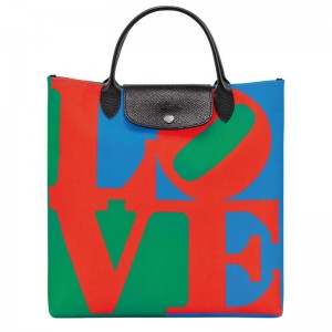 Red / Navy Women's Longchamp x Robert Indiana L Handbag | 9416-WGQKB