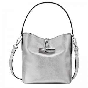 Silver Women's Longchamp Roseau XS Bucket Bags | 7231-GKZHE