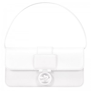 White Women's Longchamp Box-Trot M Shoulder Bags | 2781-HDCNL