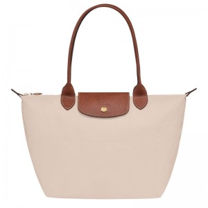 White Women's Longchamp Le Pliage Original M Tote Bags | 0146-XHLCY