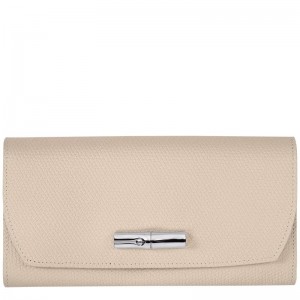 White Women's Longchamp Roseau Continental Wallet | 1928-BUEHI