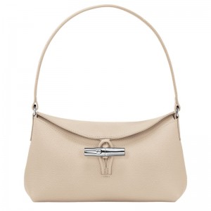 White Women's Longchamp Roseau S Hobo Bag | 6412-VTIQJ