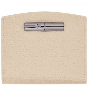 White Women's Longchamp Roseau Wallet | 0438-VLEIQ