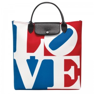 White Women's Longchamp x Robert Indiana L Handbag | 3107-QWXHB