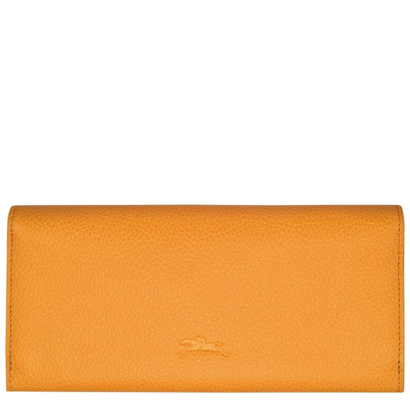 Apricot Women's Longchamp Le Foulonné Continental Wallet | 7643-QFXJM