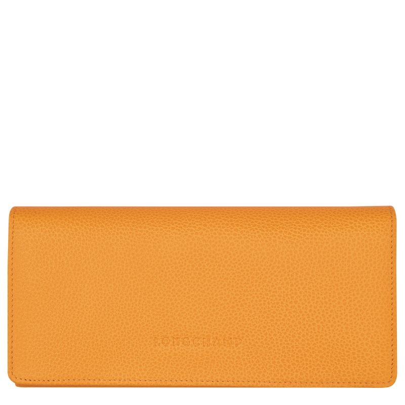 Apricot Women\'s Longchamp Le Foulonné Continental Wallet | 7643-QFXJM