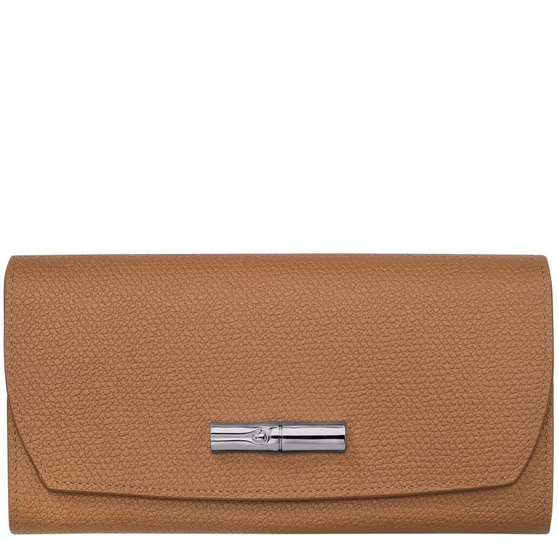 Beige Women\'s Longchamp Roseau Continental Wallet | 3825-OLUDK