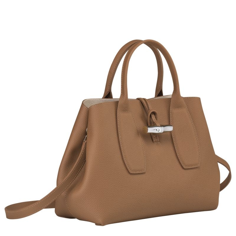 Beige Women's Longchamp Roseau M Handbag | 4327-SRUJD