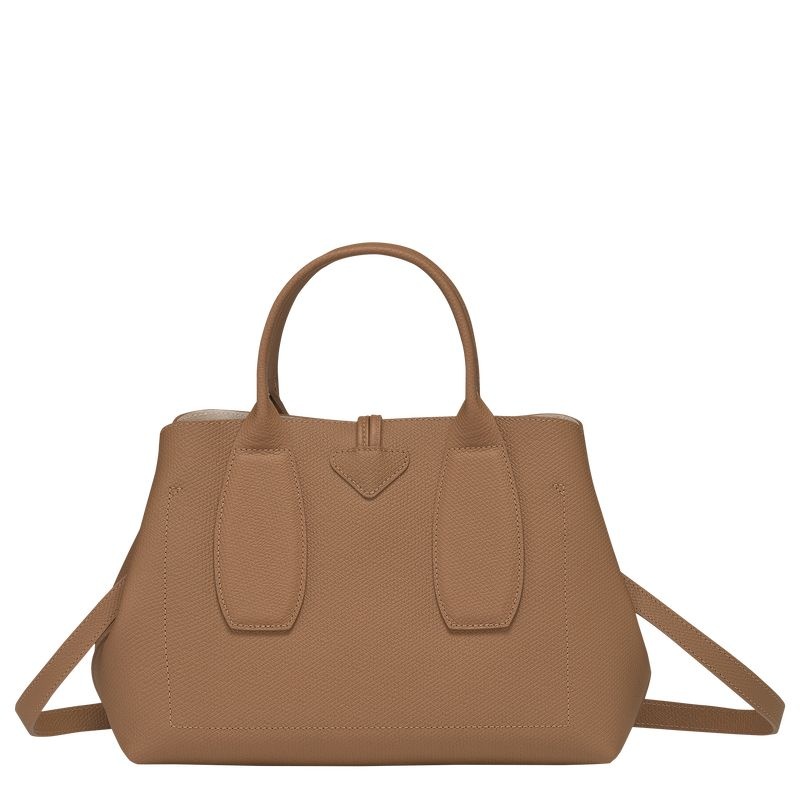 Beige Women's Longchamp Roseau M Handbag | 4327-SRUJD