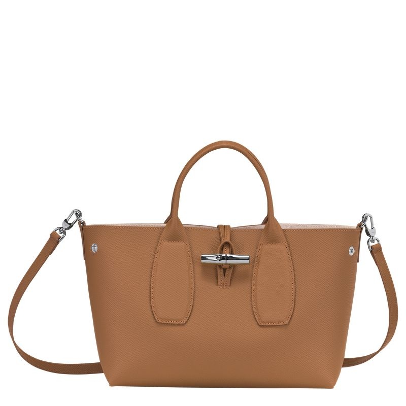 Beige Women's Longchamp Roseau M Handbag | 4327-SRUJD