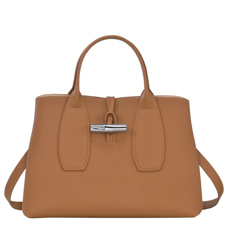 Beige Women\'s Longchamp Roseau M Handbag | 4327-SRUJD