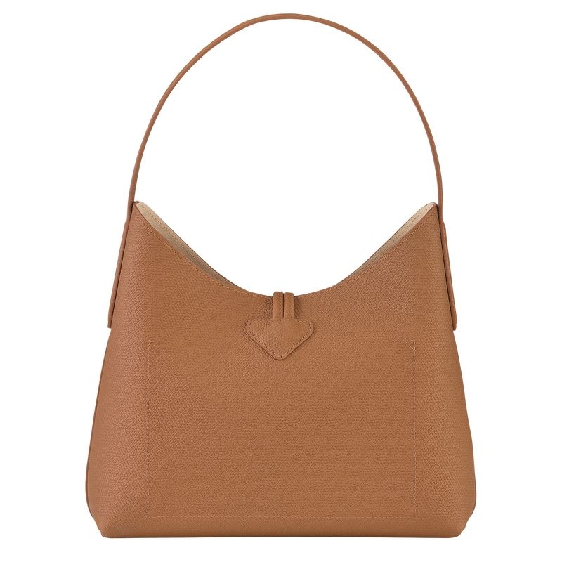 Beige Women's Longchamp Roseau M Hobo Bag | 5278-KROSH