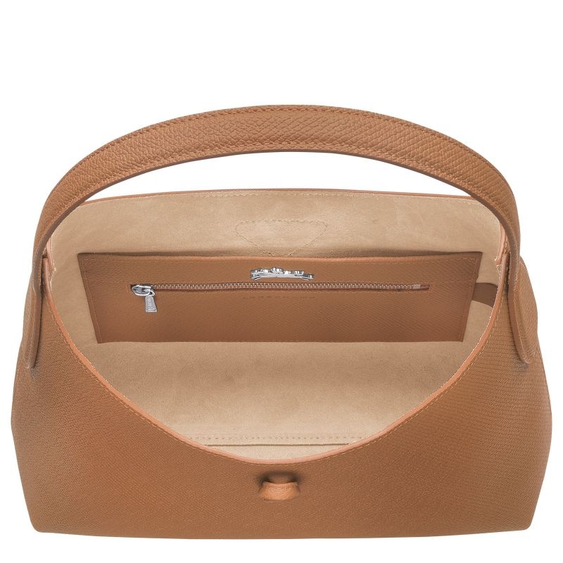 Beige Women's Longchamp Roseau M Hobo Bag | 5278-KROSH