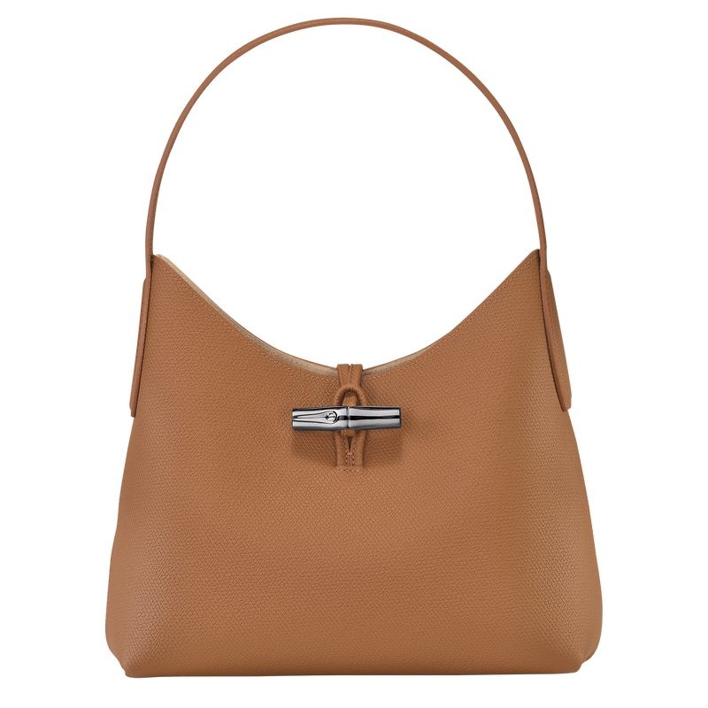 Beige Women\'s Longchamp Roseau M Hobo Bag | 5278-KROSH